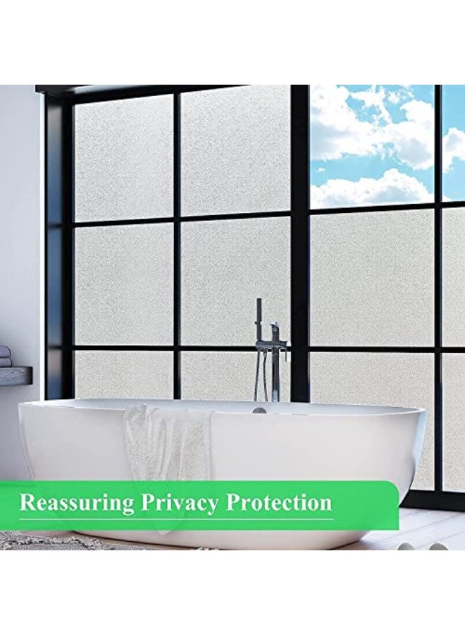 CLENEA Window Privacy Film, Frosted Glass Static Sticker, Self Adhesive Opaque Vinyl Bathroom Door Sticker, UV Protection, Easy To Use, For Smooth Glass Surfaces, Can Be Used For Home, Office, 60x200cm - Image 3